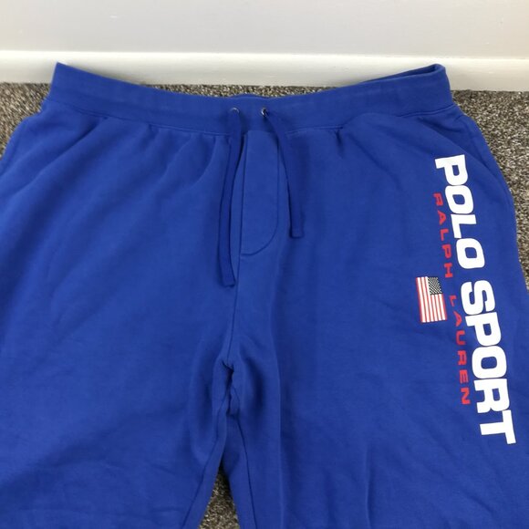 Polo Sport Ralph Lauren Sweatpants Mens 2XB Fleece Joggers Blue Spell Out - Picture 1 of 8